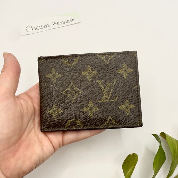 Louis Vuitton ID Card Holder Wallet Bifold Vintage Monogram Canvas 1985 - Picture 1 of 12
